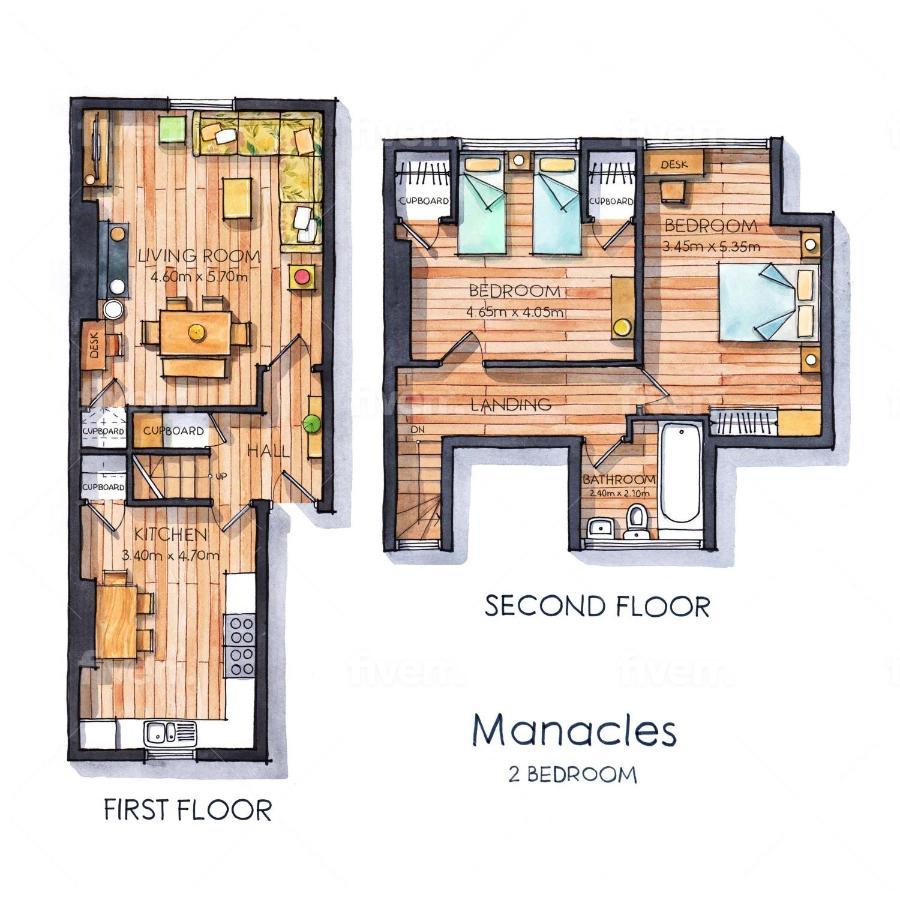 Manacles - Spacious Flat Near Beach With Sea Views & Parking Falmouth Ngoại thất bức ảnh